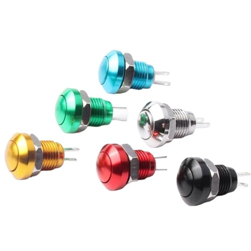 Pulsador metálico impermeable de 8mm con botón rojo resistente al agua IP65 2