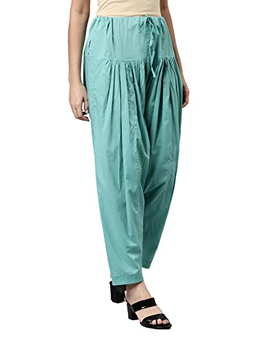 Image of GO COLORS Soft Cotton Salwar for Women | Relaxed Fit, Mid Rise, Ankle Length, Drawstrings