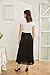 ZUMIY Women's Maternity Skirt Pleated Elastic High Waist, Pregnancy Skirt Over The Belly, A Line Chiffon Skirt Casual Wear (3XL,Black)