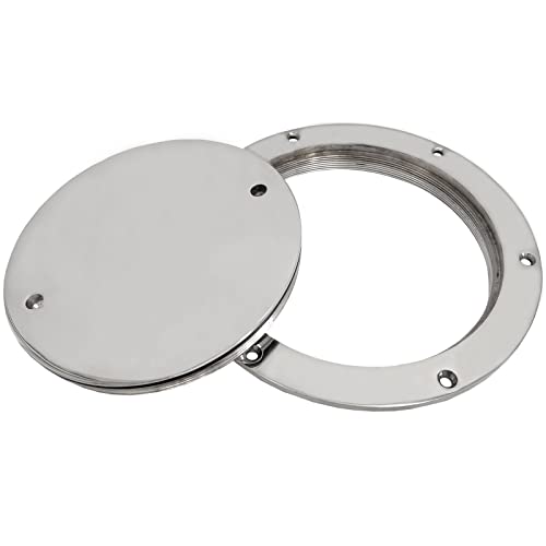 Jt-Hlm 6 Inch Boat Hatch 316 Stainless Steel Round Non Slip 2 Eyes Inspection Hatch Deck Plate With Detachable Cover #TOP9