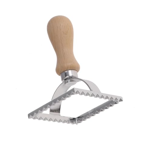 FUNNETOYU Molde de Acero Inoxidable para Galletas Cuadrado con Mango de Madera Cortador y Molde para Bizcochos Repostería y Postres para Pasteles Utensilio Práctico para Hornear y Decorar