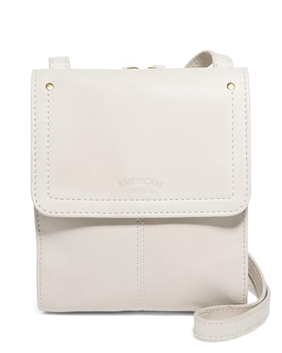Image of American Leather Co. Kansas Crossbody Bag, Chili Red, 100% Genuine Leather Purse, Multi-Pocket Crossbody Sling Bag with Adjustable Straps, Functional & Fashionable Handbags for Women