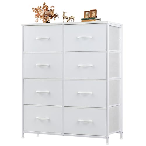 Atilioo Dresser for Bedroom with 8 Drawers, Anti-Tip Tall Fabric