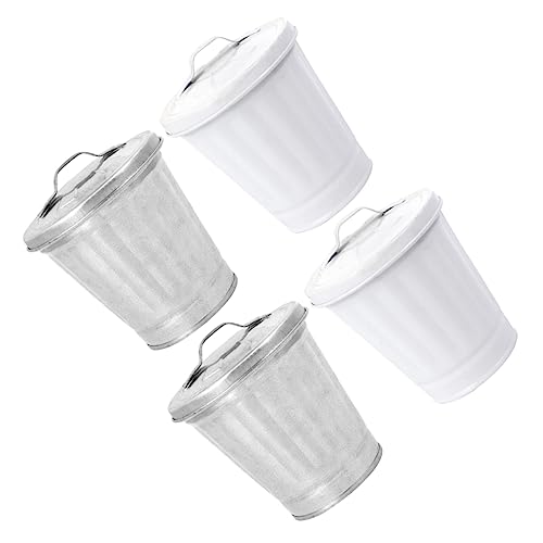 Conjunto de 4 canecas de basura con tapa para hogar y oficina