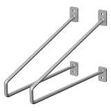ML-Design Set de 2x Soporte de Estante 265 mm Plateado de Acero Estilo Industrial en Forma de A, Proyectos DIY de Bricolaje
