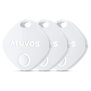ATUVOS-Luggage-Tracker-Key-Finder-Smart-Bluetooth-Tracker-Pairs-with-Apple-Find-My-iOS-Only-Item-Locator-for-Bags-Wallets-Keys-Waterproof-IP67-Anti-Lost-3-Pack