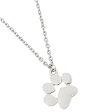 USHOBE Pfotenabdruck Anhänger Halskette Hundepfotenabdruck Hund Katze Pfoten Tierpfoten Halskette...