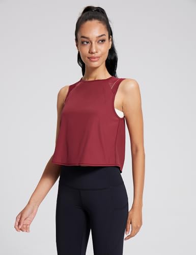 Crop Workout Tops for Women Tank Athletic Running Shirts Mesh Yoga Tops Gym Sleeveless Clothes3