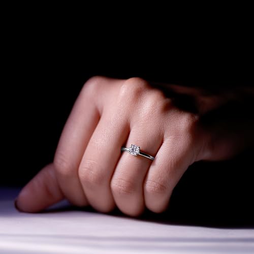 Certified Moissanite Promise Ring in Silver, D-Vs1 Quality, 5mm Moissanite Solitaire Ring - Ideal For Gift4