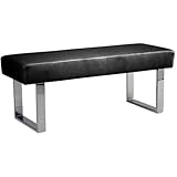 Armen Living LCAMBEBLBCH Amanda Bench in Black and Chrome Finish