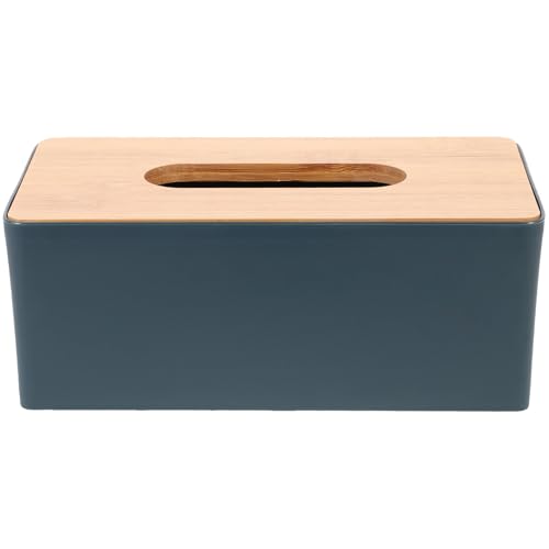 WOONEKY Caja para Pañuelos con Tapa de Madera Organizador Moderno para Servilletas Soporte Decorativo para Mesa Almacenaje Práctico para Hogar y Oficina Color Verde Oscuro