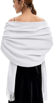 Pashmina Shawls and Wraps, vimate Women White Pashmina Scarfs and Shawls for All Seasons