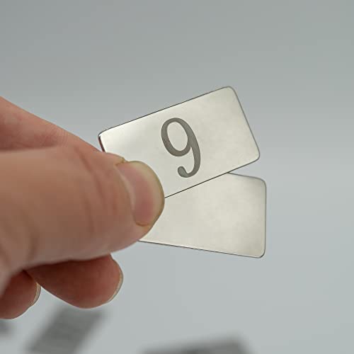 Image of Rectangle Metal Numbered Tags Stainless Steel Number Tags Key Tags with No Holes (26-50)