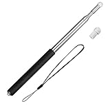 Telescoping Teachers Pointer, BonyTek Retractable Classroom Electronic Whiteboard Presentation Teaching Pointer Stick for Teachers Coach Presenter with A Lanyard & Felt Nib, Extends to 47