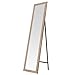 LOLAhome Espejo de Pie, de Cuerpo Entero, Color Natural, Marco de Madera, Forma Rectangular de 37x157 cm, para Dormitorio, salón, Cuarto de baño, Pasillo
