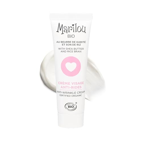 Marilou Bio - Crème Visage Anti-Rides Bio Aloe Vera et Son de riz - Rides - Fermeté - Eclat - 99% d'ingrédients d'origine naturelle - Tous types de peaux...