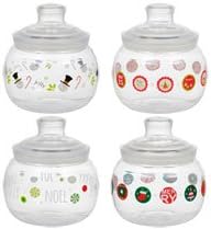Christmas Holiday Candy Jars Set of 4