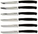 Kaimano ACC0578 Coltelli da Tavola, Acciaio Inossidabile, Nero, 6 unità