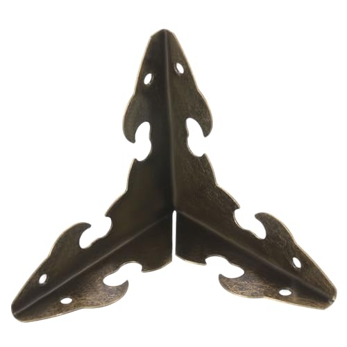 Image of uxcell 30 x 30 x 30mm Metal Box Corner Protectors Edge Guard Bronze Tone 20pcs