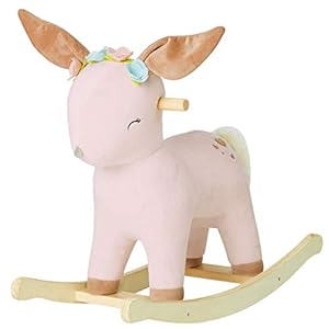 labebe – Baby Rocking Horse Wooden, Pink Deer/Fawn Rocking Horse, Infant Rocker for Nursery, Ride on Toys for Girl/Boy 1…