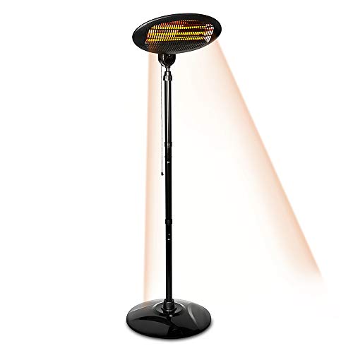 LIVIVO 2021 2kW Electric 2 in 1 Outdoor Patio Heater Freestanding or Wall Mount Head With 3 Quartz Tube Elements 3 Power Settings and Safety Protection Against Overheat or Tipping 1 LIVIVO 2021 2kW Electric 2 in 1 Outdoor Patio Heater Freestanding or Wall Mount Head With 3 Quartz Tube Elements 3 Power Settings and Safety Protection Against Overheat or Tipping 1