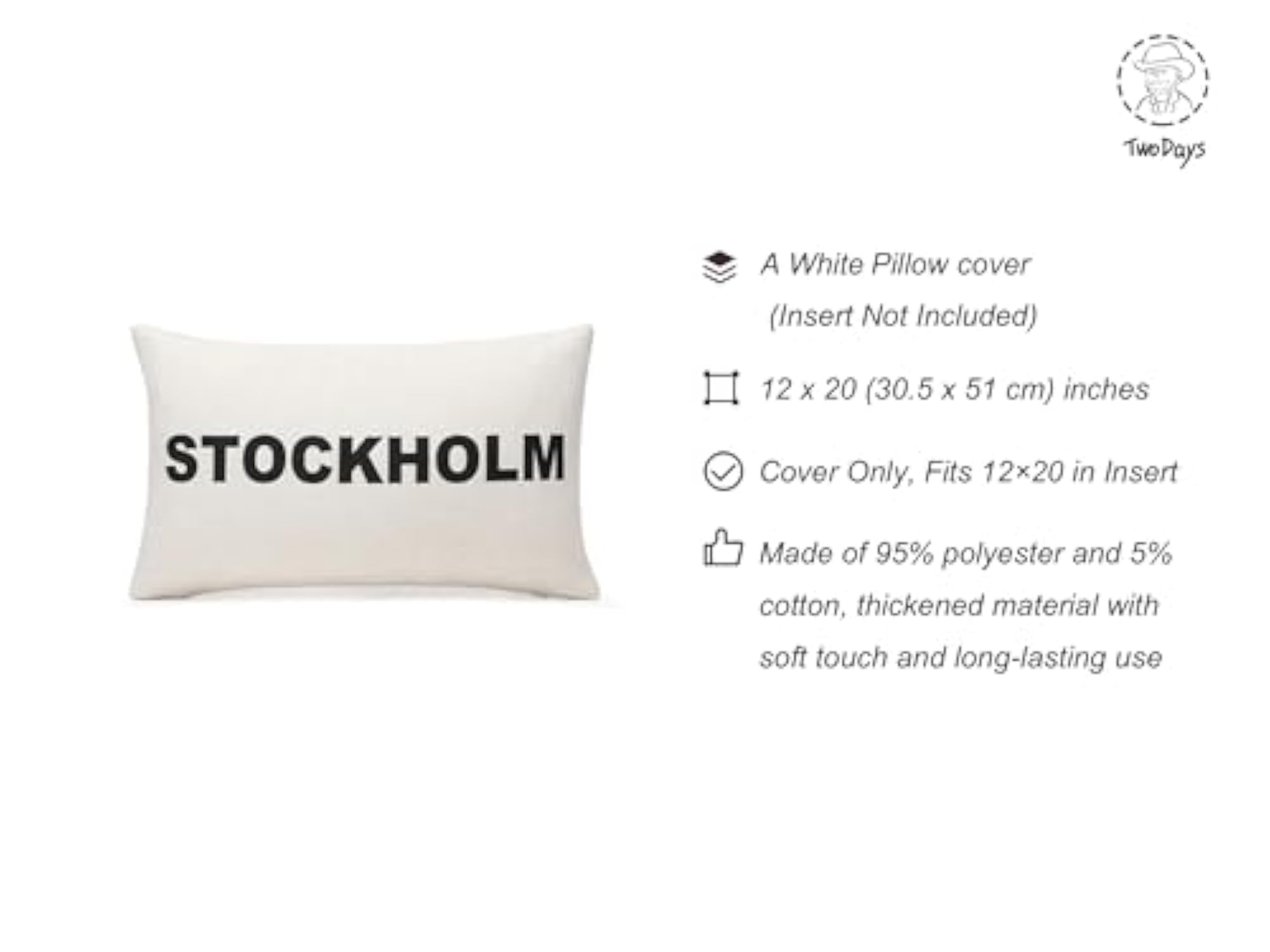 Stockholm Style Pillow Cover, Modern Chic Room Decor