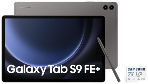 Image of Samsung Galaxy Tab S9 FE+ 31.50 cm (12.4 inch) Display, RAM 8 GB, ROM 128 GB Expandable, S Pen in-Box, Wi-Fi, IP68 Tablet, Gray EVO Plus 256GB microSDXC