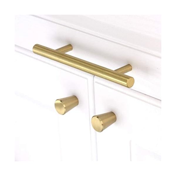DOKOT 10 Stück Solide Messing Schrankknöpfe Schubladenknöpfe Kupfer Dekorative Möbelknöpfe Möbelgriff Gold Kegel 20mm – Bild 8