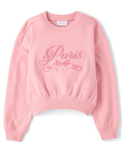 Image of The Children's Place Girls' Active Long Sleeve Embellished Winter Warm Sweatshirt