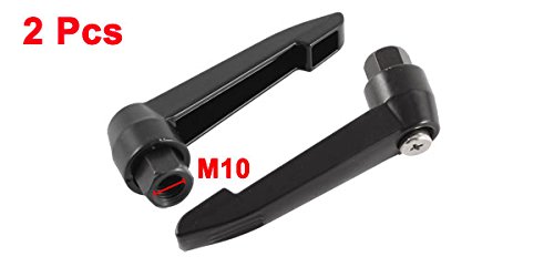 Image of uxcell a15072100ux0136 M10 Thread 80 mm Long Lever Lathe Adjustable Clamping Handle (Pack of 2)