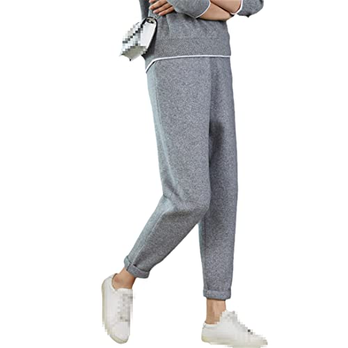 Pantalon d'automne uni doux en maille tricotée enveloppante