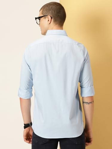 Image of Thomas Scott Men's Cricket Club Collection Classic Regular Fit Twill Shirt | 100% Cotton Long Sleeve Solid Shirt with Button Down Collar (Available in Plus Size)