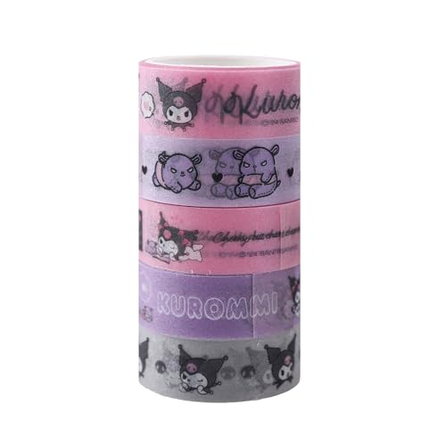 Image of GASHINA STORY Kawaii Masking Tape & Stickers Set - 5 Pcs for Crafts & Decor - Twinkle Pearl Design - Cute Kawaii Masking Tape Bulk - for Diary /Journal /Planners - Gift Box (Kuormi)
