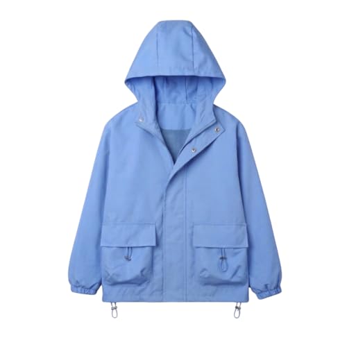 WELAKEN Girls Water-Resistant Jacket with Fleece Lining and Pockets – Kids Zip-Up Hooded Coat