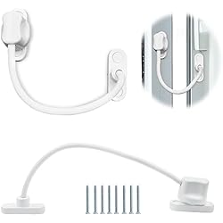 Bwintech 2 usd de restricción de ventana sin llave blanca, bloqueo de cable de seguridad de ventana UPVC, limita los espacios abiertos para mantener a los niños seguros y evitar lesiones y robos