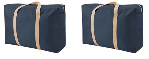 Duffel Bag 2PCS Oxford Cloth Color Navy Blue Set of 2 Pieces Luggage Bag (Large)