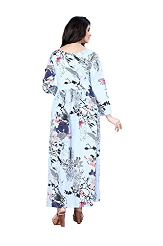 Image of H.E HAMZA ENTERPRISER Printed Crepe Material Brown Western Dress For Women