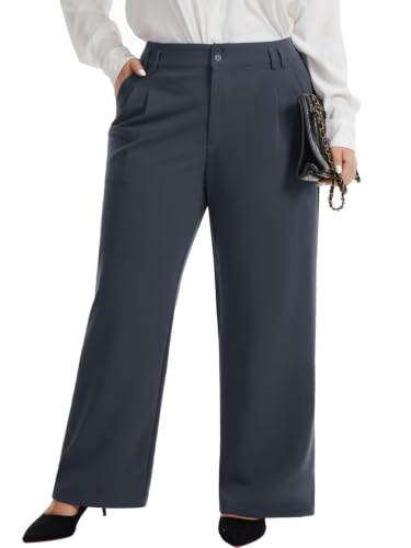 Women's Plus Size Wide Leg Dress Pants