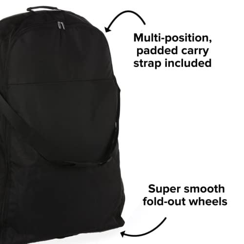 Diono Quantum Stroller Travel Bag, Heavy Duty Stroller Cover for Gate Check Luggage, Airplane Friendly with Wheels, Padded Easy Carry Strap - Thumbnail 3