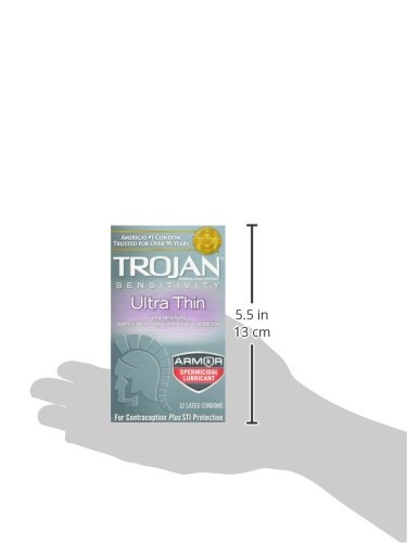 Trojan Ultra Thin Sensitive Armor Condoms With Spermicidal Lubricant  Latex