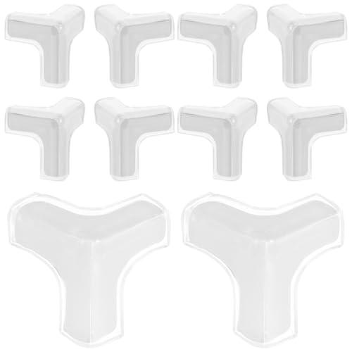 Mikikit Protectores de Esquinas Autoadhesivos para 10 Piezas, Parachoques de Borde de Silicona Suave Transparente, Cubiertas de Esquinas de Seguridad para Muebles Hogar y Oficina