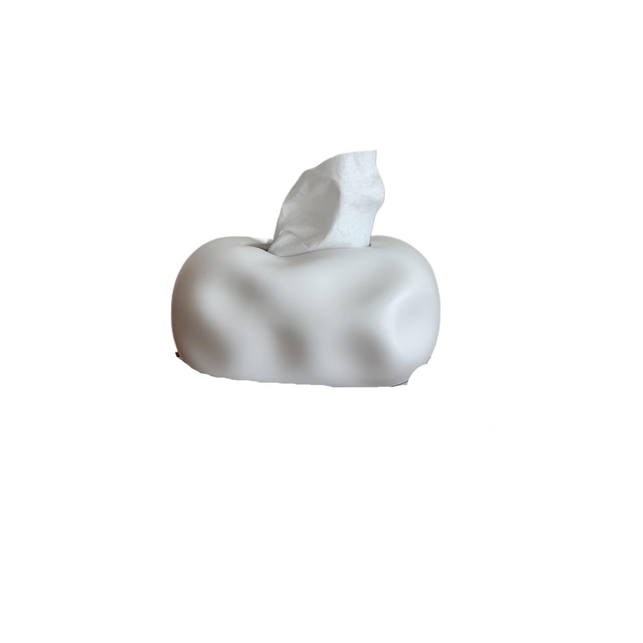 Ceramic Tissue Box Holder Creative Desktop Decor Tabletop Storage For Living Room(White)