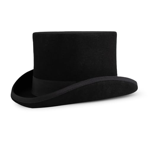 Sombrero de fieltro tipo copa alta para hombres y mujeres