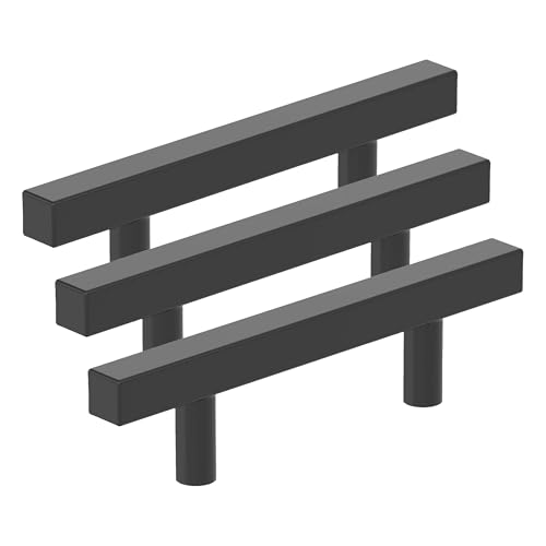 Image of Amerock 10BX37175MB | Matte Black Cabinet Pull | 3 inch (76mm) Center-to-Center | 30 Pack | Bar Pulls Square | Furniture Hardware