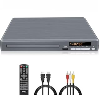 Lettore DVD Compatto per TV, JOVELL Lettore DVD CD per Casa con Uscita Coassiale/HDMI/RCA | Riproduttore DVDs e CD con Ingresso USB, Sistema TV NTSC/PAL, Riproduce Tutte le Regioni (No Blu-ray)