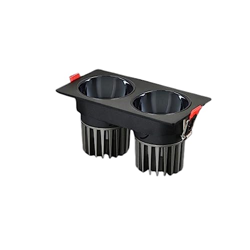 WLBHWL Recessed Double Head LED Downlight Split Structure Ceiling Lamps 7W Spot Lights Indoor Lighting Baffle Trim Square Grille Lights Recessed Downlight