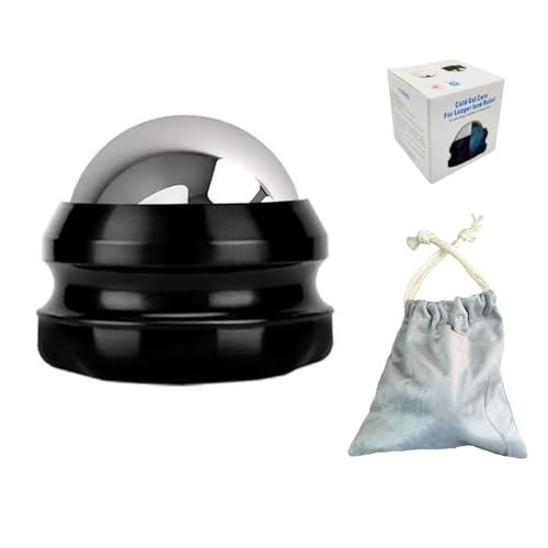 PHCOMRICH Masajeador de Rodillo de Acero Inoxidable - Bola de Masaje de Mano Para Compresión Fría y Caliente - Hielo de Baja Temperatura