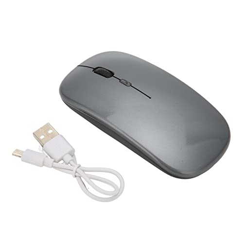 POENVFPO Bezprzewodowy Odbiornik Gier 2,4 G, Mysz do ładowania 1600dpi Podświetlenia dla Okien, Wycieczka Biurowa, materiał ABS (ciemny szary)