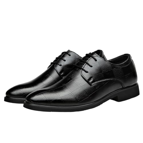 Men's Lace up Dress Shoes Classic Soft Leather Black Round Toe Comfortable Slip Formal Business Casual Work Shoes2