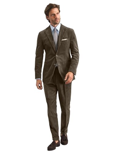 Men Corduroy Suit Slim Fit 3 Pieces Blazer Vest Pants Suits for Men Vintage Wedding Business Party4